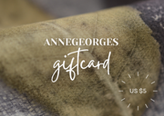 AnneGeorges digital gift card for natural fabrics, handwoven textiles, and natural dye supplies - available in US dollar 5, 10, 25, 50, and 100 denominations, delivered instantly by email