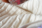 Cable Knit Fabric Yardage. Natural uncolored, dyeable fabric. Staithes. 22 in / 55 cm wide.