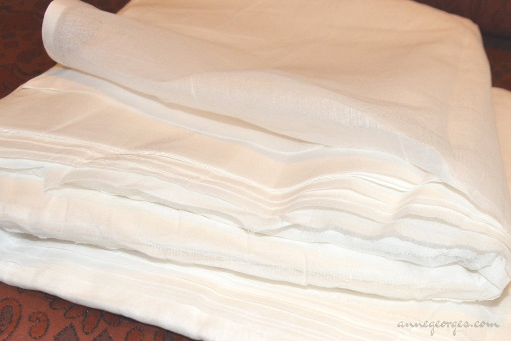 Organic Cotton Handwoven Fabric ( Cotton Organdy, Prepared for Dye