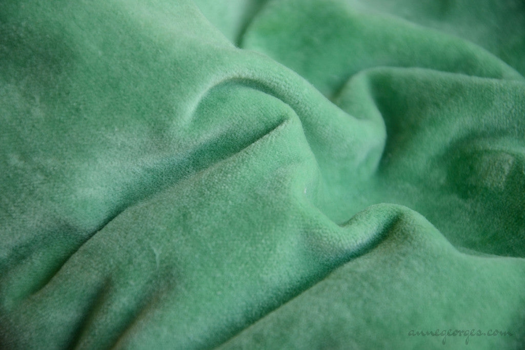 Organic Cotton Velvet Fabric VINTAGE MEMORIES Ancient Verdigris