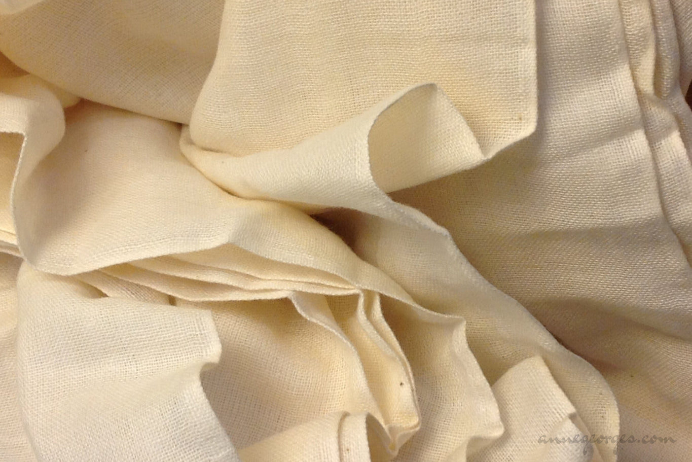 Organic Cotton double gauze fabric by the yard. Unbleached cotton