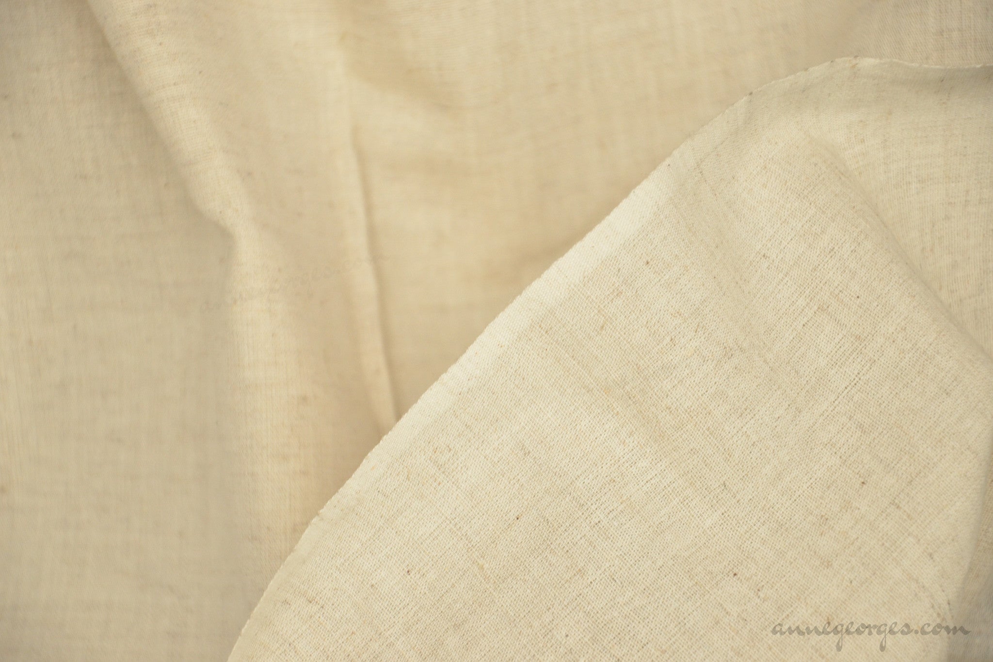 Organic Handwoven Cotton+Linen Fabric - NATURAL BLENDS ( Dish Cloth Fabric,  Unbleached Dyeable )