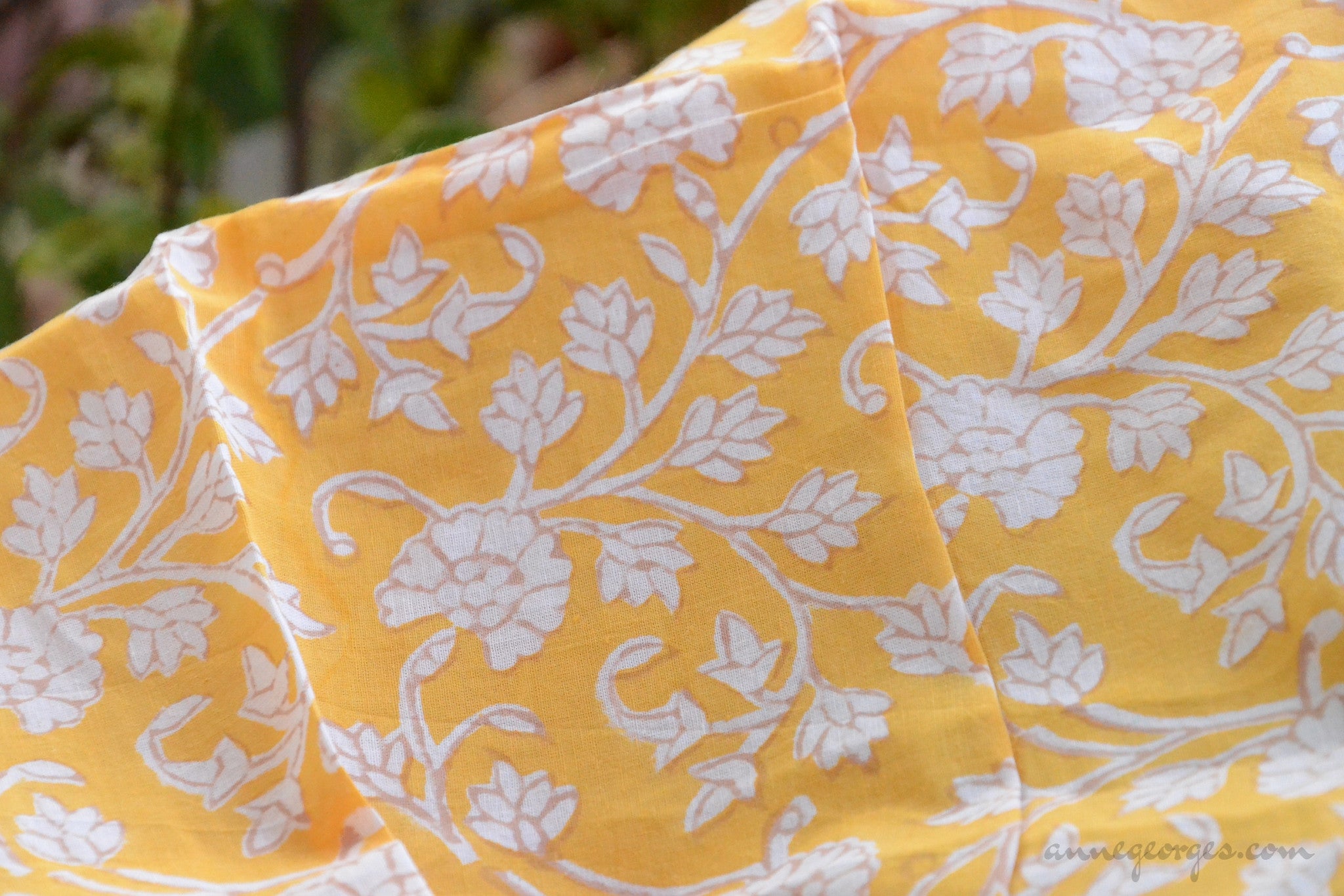 Block Printed Organic Cotton Fabric - SWEET SUMMER ( Floral All Over, –