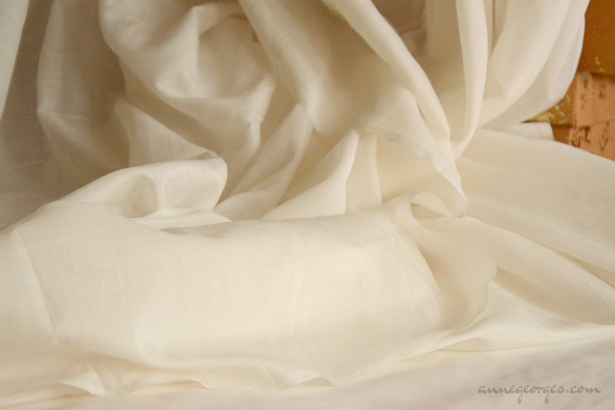 Organic Soft Silk+Cotton Fabric - NATURAL BLENDS ( Soft Silk Cotton,  Unbleached Dyeable )