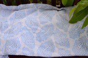 Block Printed Organic Cotton Fabric - SWEET SUMMER ( Big Leaves, Skies )
