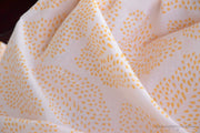 Block Printed Organic Cotton Fabric - SWEET SUMMER ( Big Leaves, Sunshine )