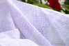 Block Printed Organic Cotton Fabric - SWEET SUMMER ( Big Leaves, Lavender )