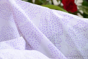 Block Printed Organic Cotton Fabric - SWEET SUMMER ( Big Leaves, Lavender )