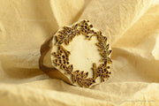Hand Block Printing Wooden-Metal Stamp with Floral Embossing ( Garden Wreaths 03 )