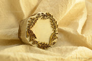 Hand Block Printing Wooden-Metal Stamp with Floral Embossing ( Garden Wreaths 04 )
