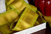Handwoven Mulberry Silk Trim with Gold Brocade Thread. ( Temple Dancer Key Lime Diamonds )