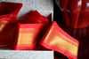 Handwoven Mulberry Silk Trim with Gold Brocade Thread. ( Temple Dancer Scarlet Diamonds )