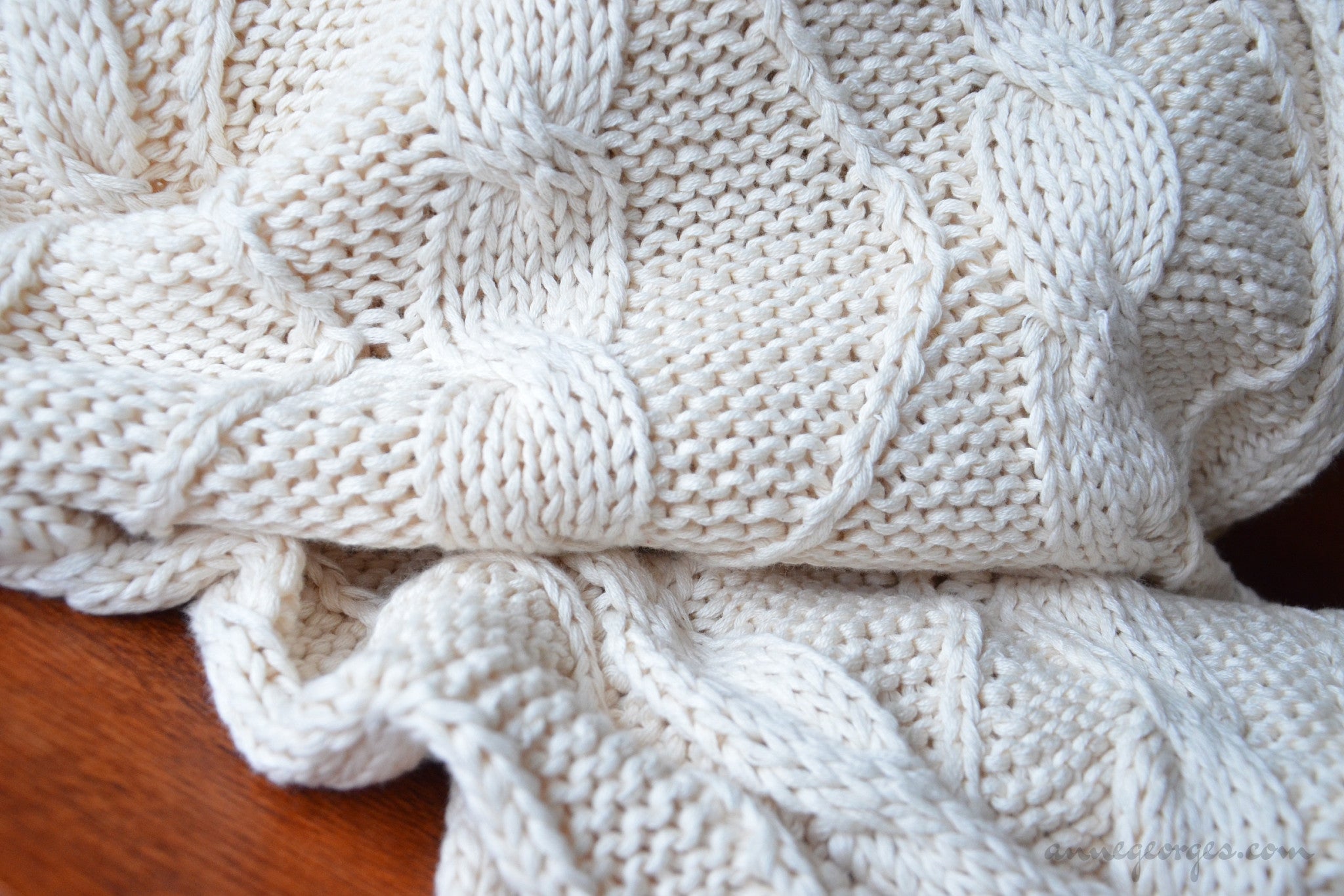 Organic Cotton Cable Knit. CABLE KNITS ( Abbotsbury, Unbleached Dyeabl –  AnneGeorges