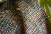 Silk Boucle Tweed Fabric by the Yard. Designer Collection - Jaden - Green and Multi Color - 53'' / 134cm W