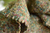 Silk Boucle Tweed Fabric by the Yard. Designer Collection - Meadows - Green and Multi Color - 54'' / 136cm W