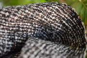 Silk Boucle Tweed Fabric by the Yard. Designer Collection - Willow - Black, Brown and White - 50'' / 127cm W