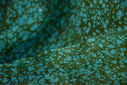 Hand Painted Silk Organza Fabric - ENCHANTED GROTTO ( Aqua )