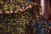 Hand Painted Silk Organza Fabric - ENCHANTED GROTTO ( Moss )