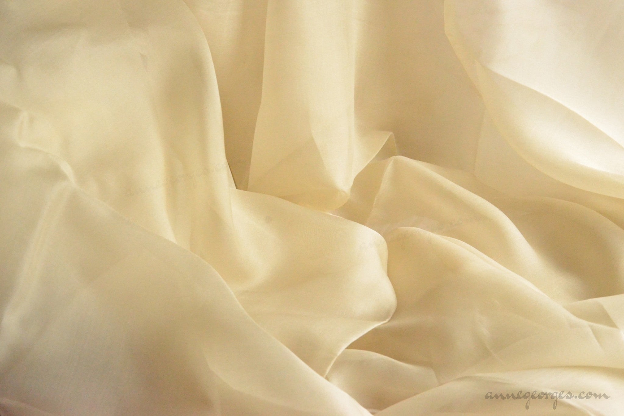 Cream Silk Organza - Fabrics & Fabrics