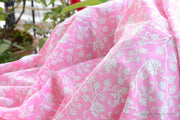 Block Printed Organic Cotton Fabric - SWEET SUMMER ( Floral All over, Candy )