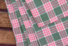Pure Organic Cotton Plaid Fabric - MADRAS PLAIDS ( Green & Pink )