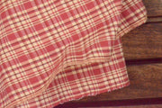 Pure Organic Cotton Plaid Fabric - MADRAS PLAIDS ( Red & Beige )