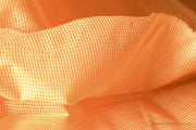 Organic Handwoven Peace Silk+Cotton Fabric - FQ, Yardage & Bolts - MINI PLAIDS ( Candy Jar, Citrus )
