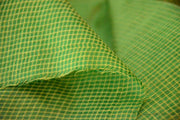 Organic Handwoven Peace Silk+Cotton Fabric - FQ, Yardage & Bolts - MINI PLAIDS ( Peacock Dance, Ila)