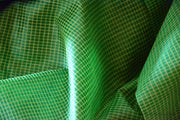 Organic Handwoven Peace Silk+Cotton Fabric - FQ, Yardage & Bolts - MINI PLAIDS ( Peacock Dance, Marathakam )