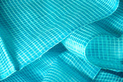 Organic Handwoven Peace Silk+Cotton Fabric - FQ, Yardage & Bolts - MINI PLAIDS ( Peacock Dance, Mayil )