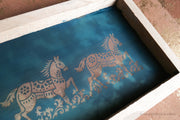 Pre-made Silk Screen for easy use. Screen Print, Fabric Print Tool. Print on fabric and paper. Horses 01