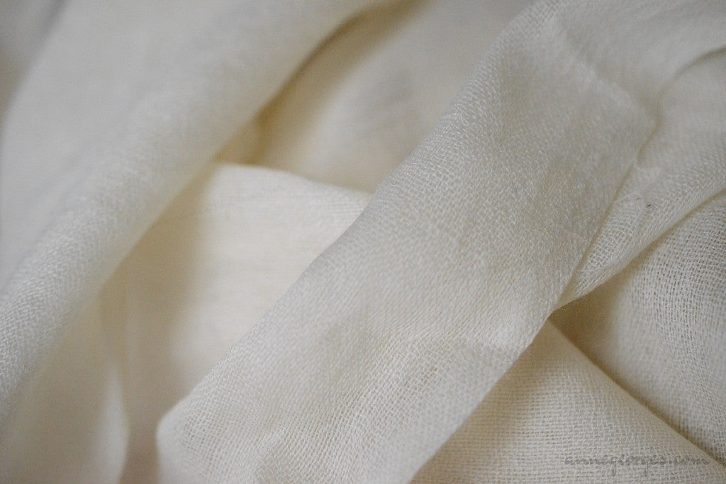 Handwoven Wool Gauze Fabric - HIMALAYAN WOOL ( Leh Gauze, Unbleached  Dyeable )